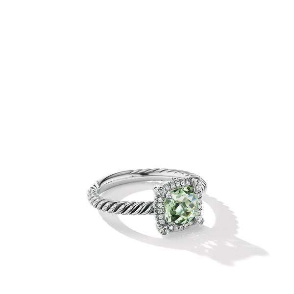 David Yurman Petite Chatelaine Ring with Prasiolite and Diamonds, size 6.5