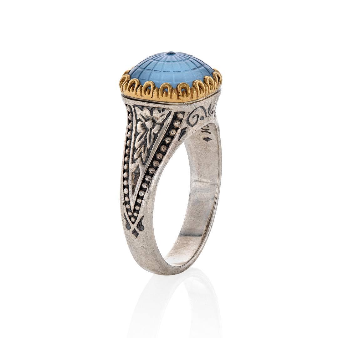 Konstantino Dome Collection Blue Spinel Doublet Ring 1