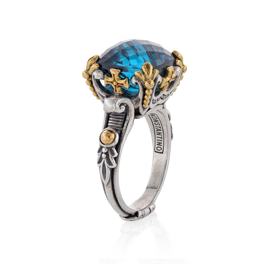 Konstantino Anthos Collection Blue Spinel Ornate Ring 1