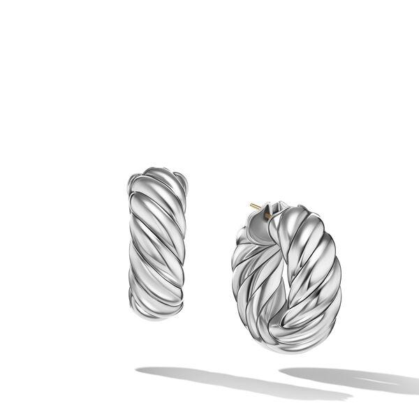 David Yurman Sculpted Cable Hoop Earrings in Sterling Silver