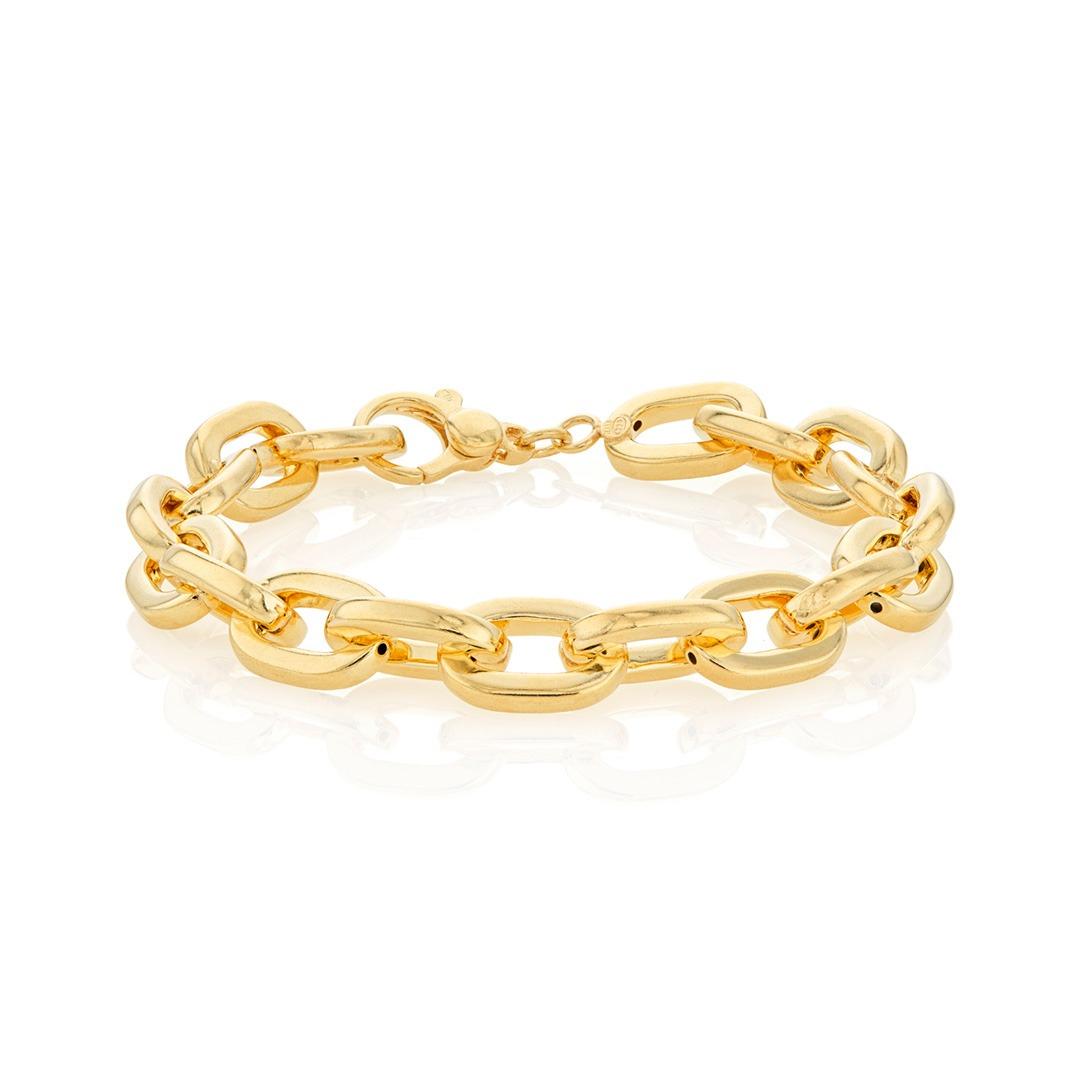 Yellow Gold Plated Chunky Chain Bracelet 1
