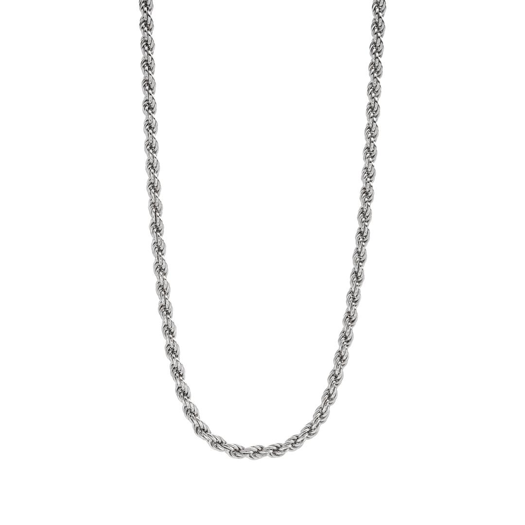 Sterling Silver Rope Chain Necklace, 24 inches