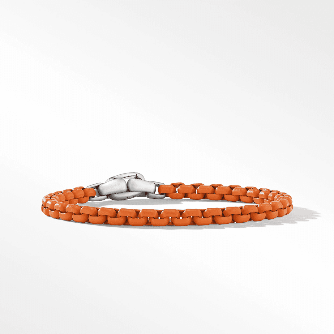 David Yurman Men's Box Chain Bracelet in Orange, size medium