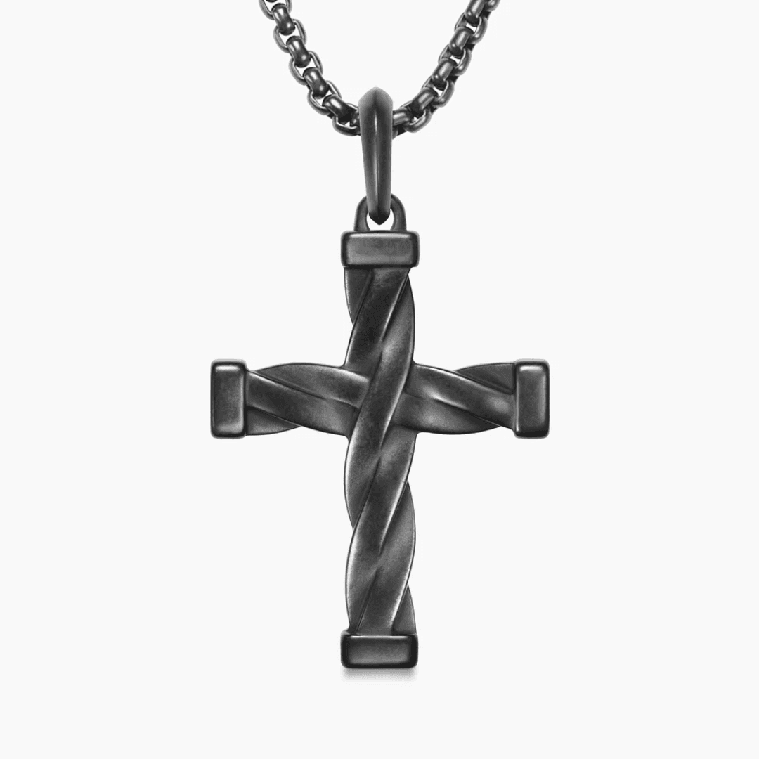 David Yurman Men's DY Helios Cross Pendant in Black Titanium