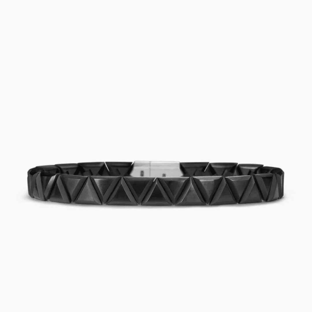 David Yurman Men's Faceted Triangle Bracelet in Black Titanium