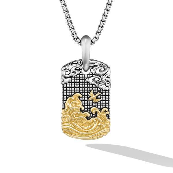David Yurman Waves Tag in Sterling Silver with 18K Yellow Gold