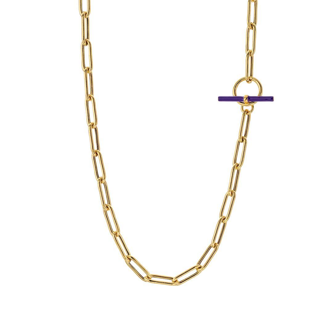 Enamel Toggle Gold Plated Link Necklace