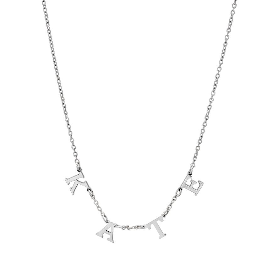 Sterling Silver Drop Letter Name Necklace