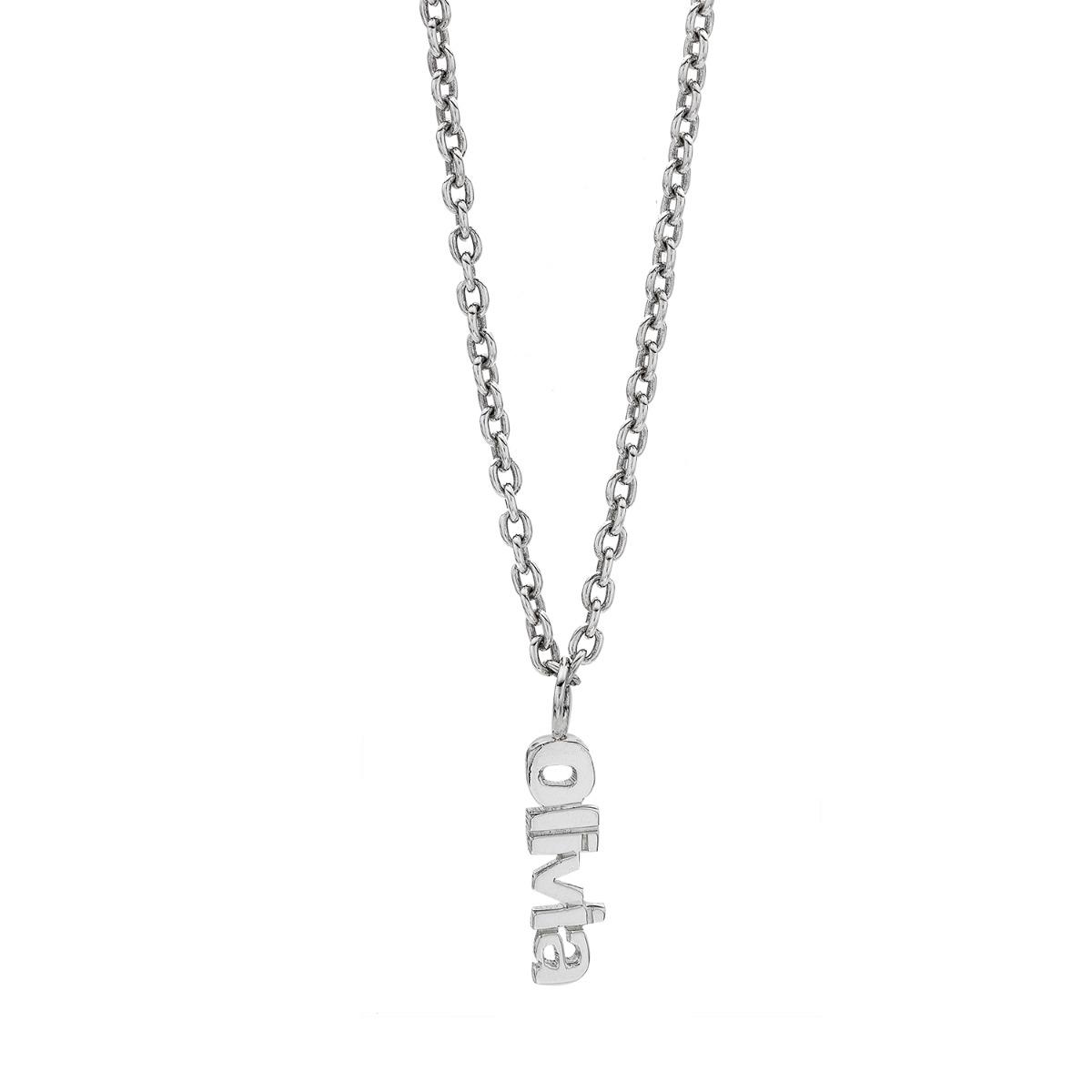 Sterling Silver Single Name Charm Necklace
