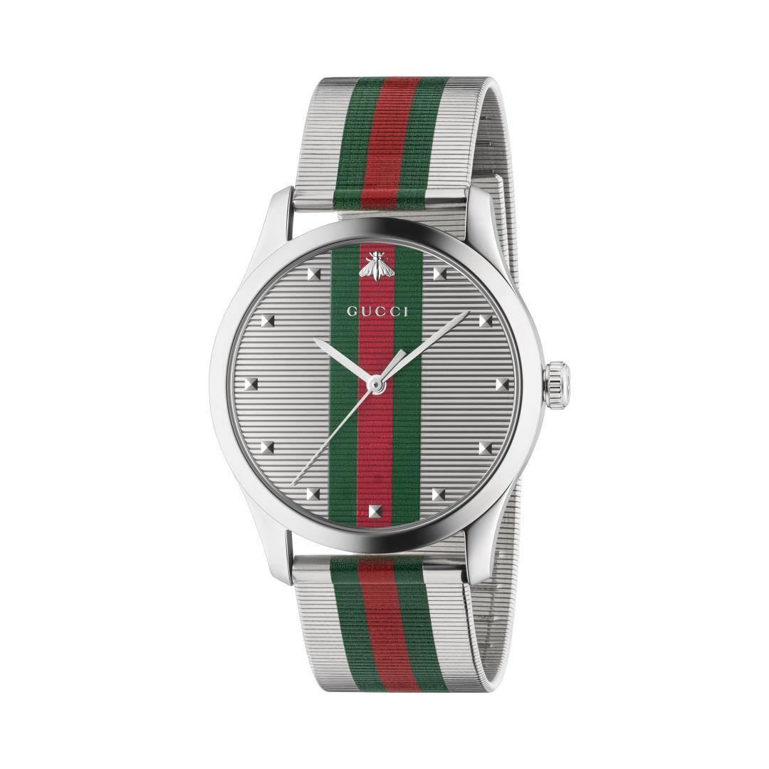 Gucci G-Timeless Signature Stripe Bracelet Watch, 42mm 0