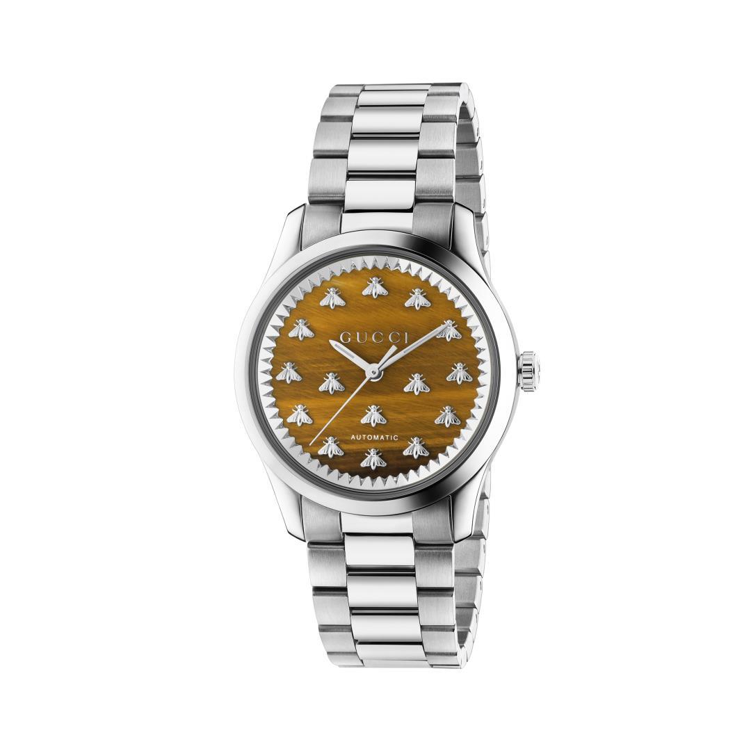 Gucci G-Timeless Tigers Eye Dial Watch with Bee Motif Watch, 32mm 0