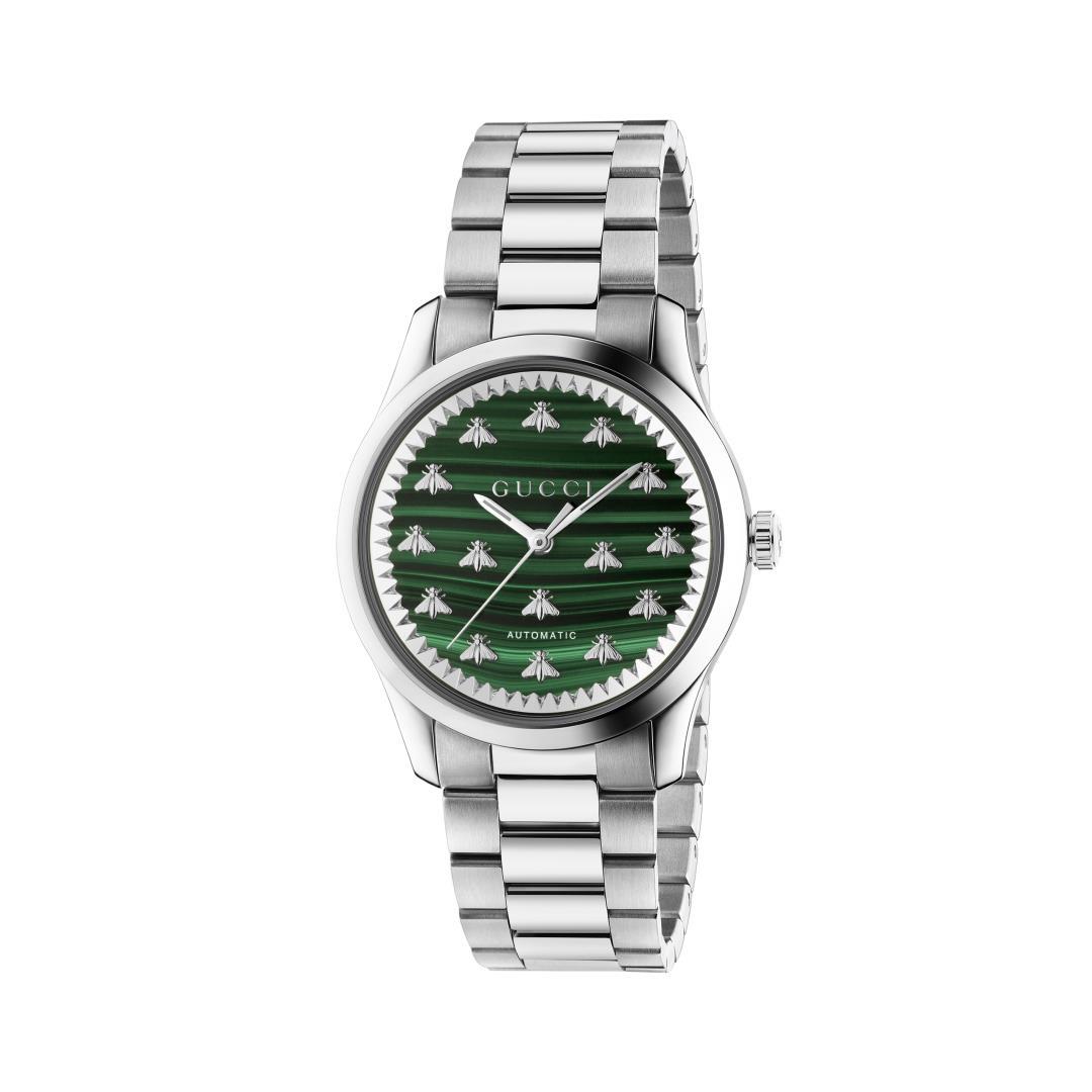 Gucci G-Timeless Malachite Dial Watch with Bee Motif Watch, 38mm