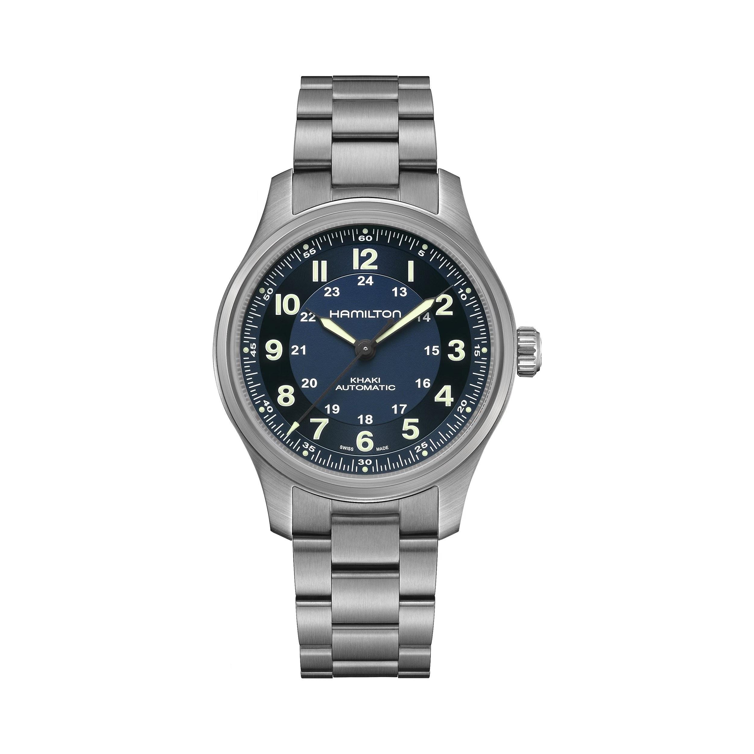 Hamilton Khaki Field Titanium Auto Watch with Blue Dial