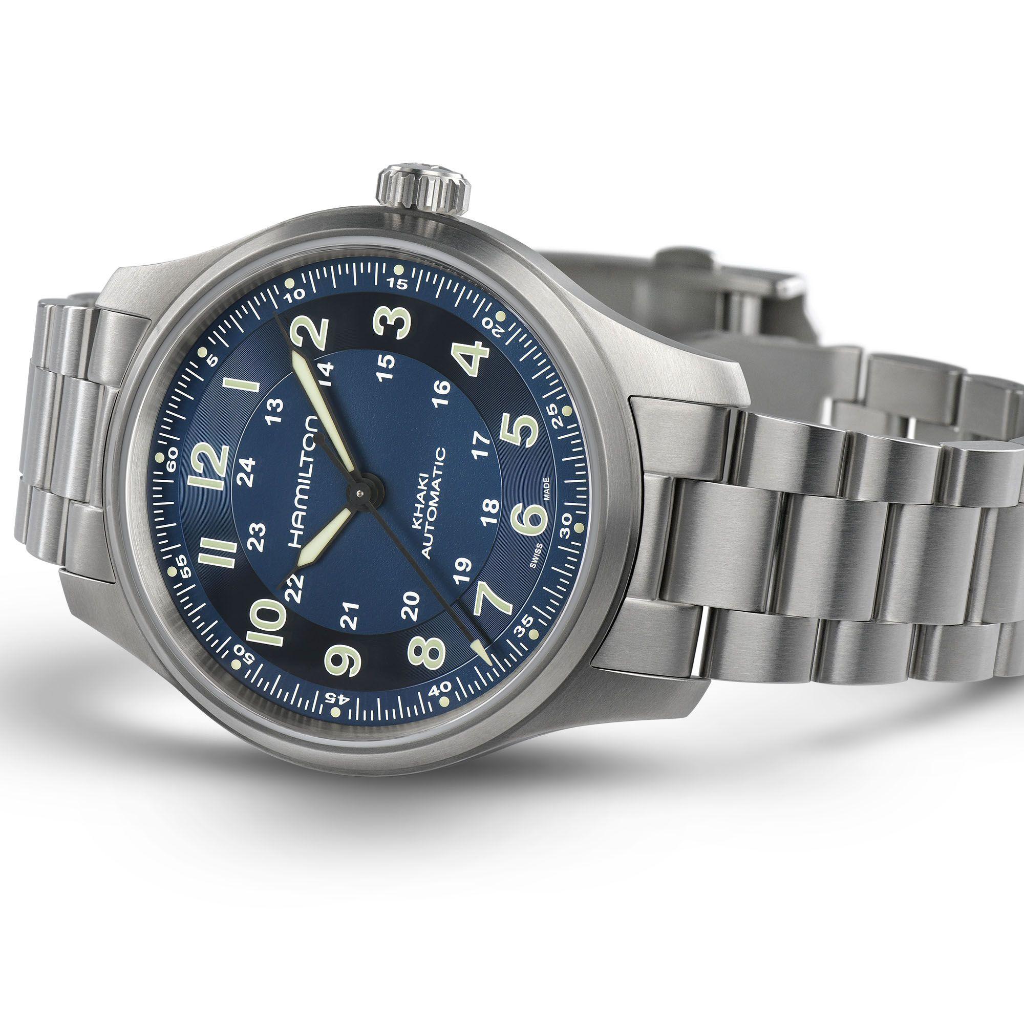 Hamilton Khaki Field Titanium Auto Watch with Blue Dial 2