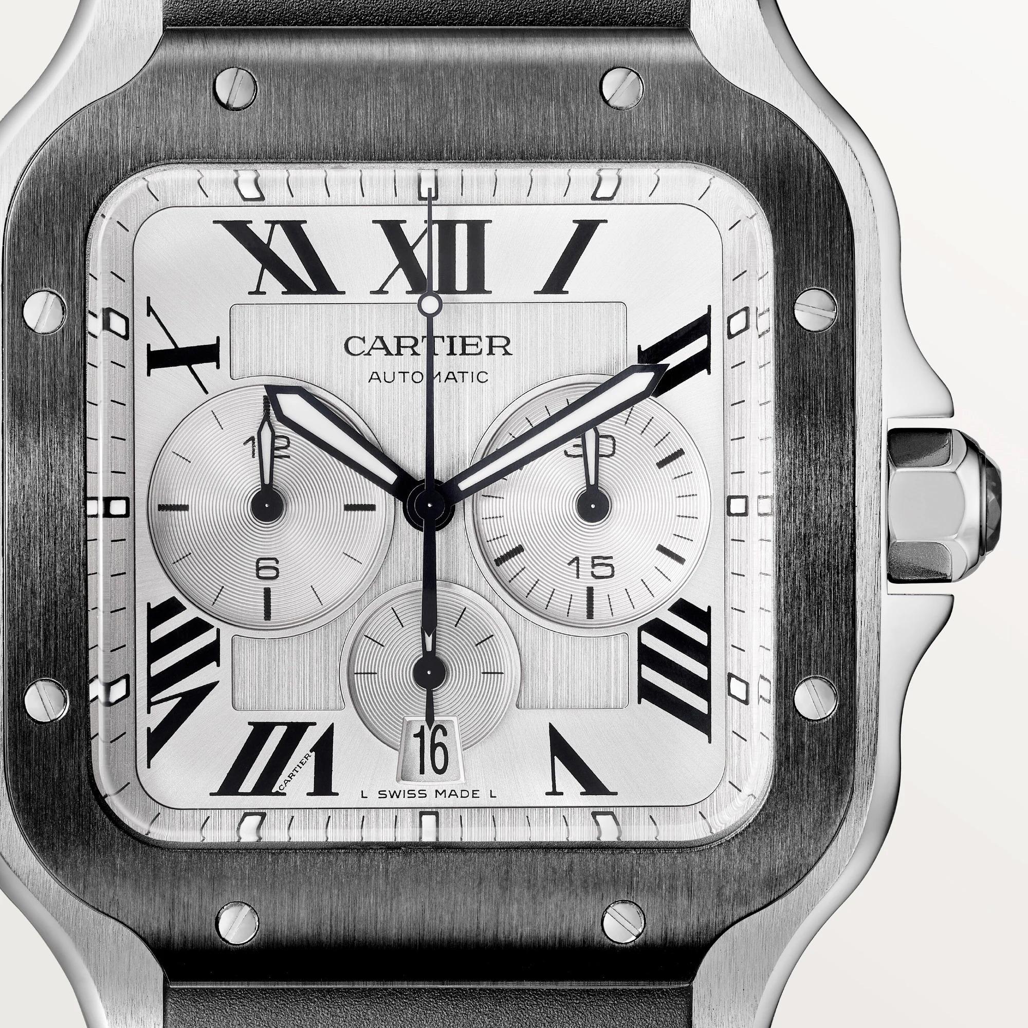 Santos de Cartier Chronograph Watch in Black, extra large model 3