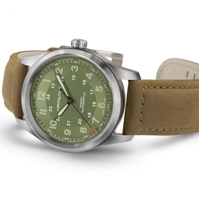Hamilton Khaki Field Titanium Auto Watch with Green Dial 2