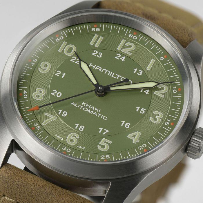 Hamilton Khaki Field Titanium Auto Watch with Green Dial 3