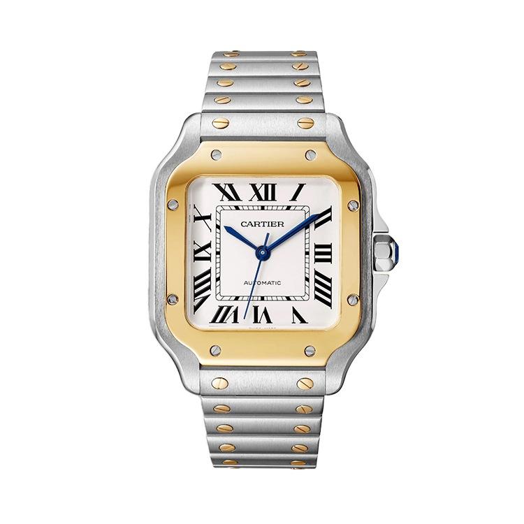 Santos de Cartier Steel and Yellow Gold Watch, medium model 0