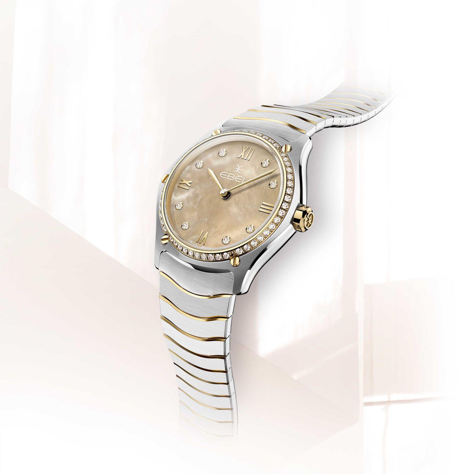 Ebel Sport Classic Ladies Watch with Beige Mother of Pearl Dial with Diamond Case, 24mm 1