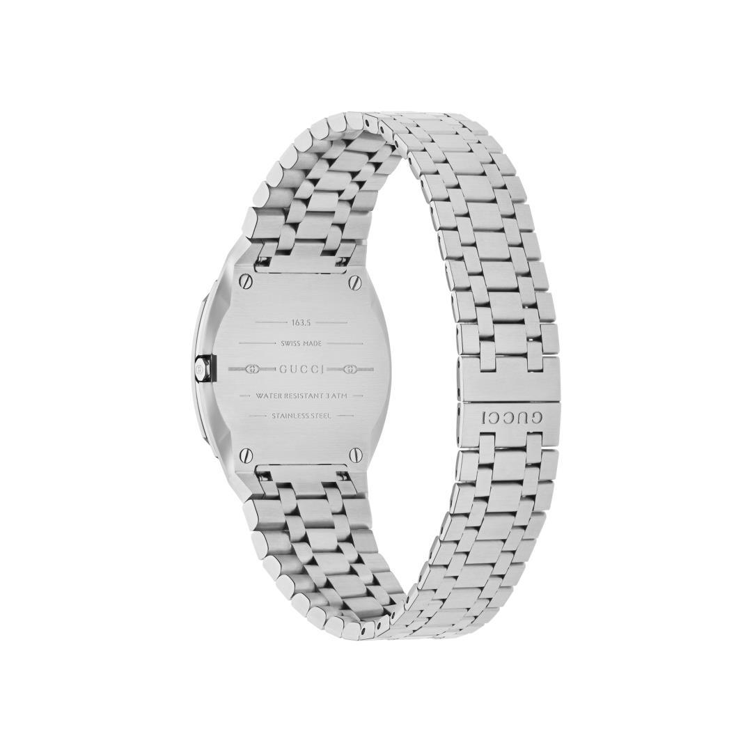 Gucci 25H Polished Steel Dial Watch with Signature G Motif 1