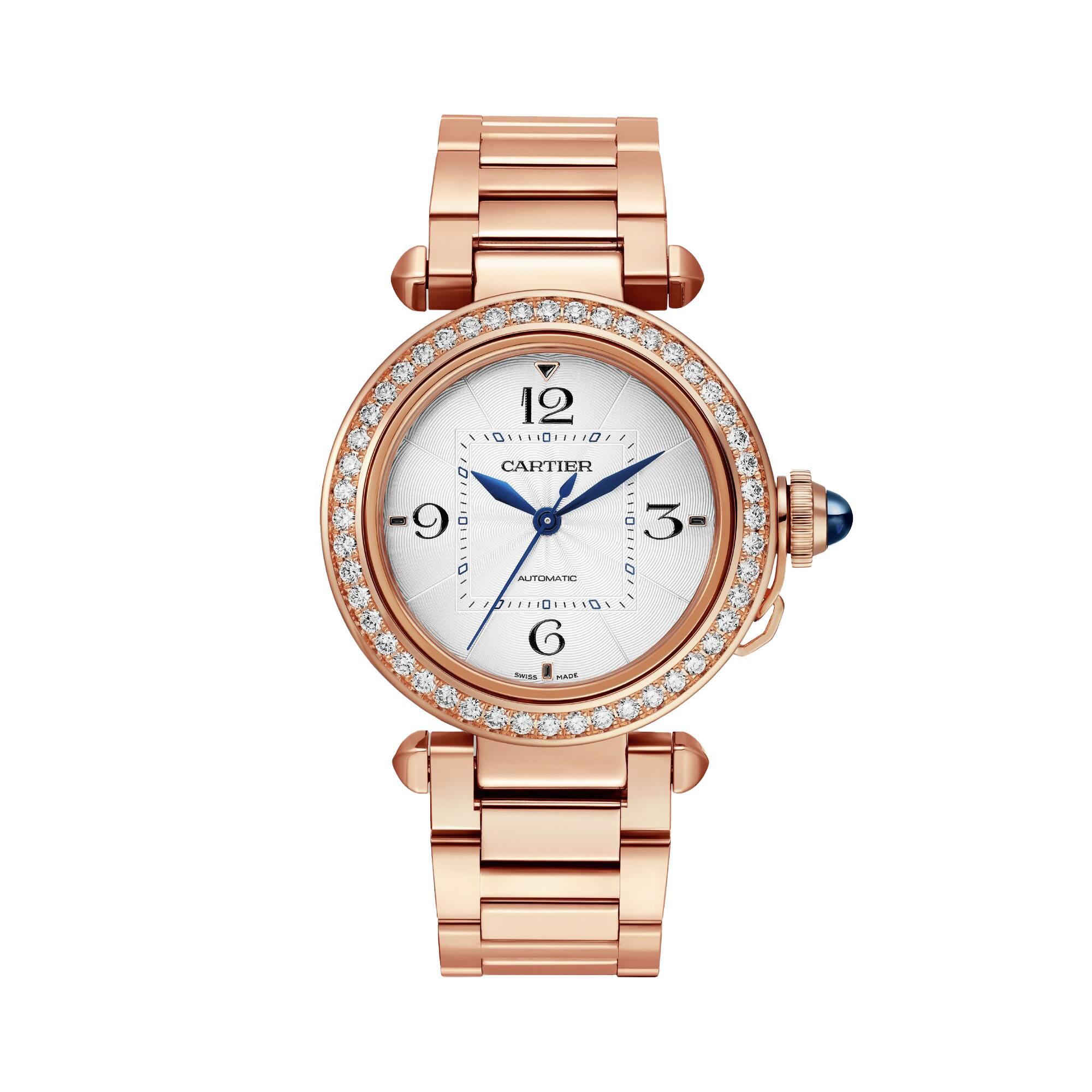 Pasha de Cartier Watch in Rose Gold with Diamonds, 35mm