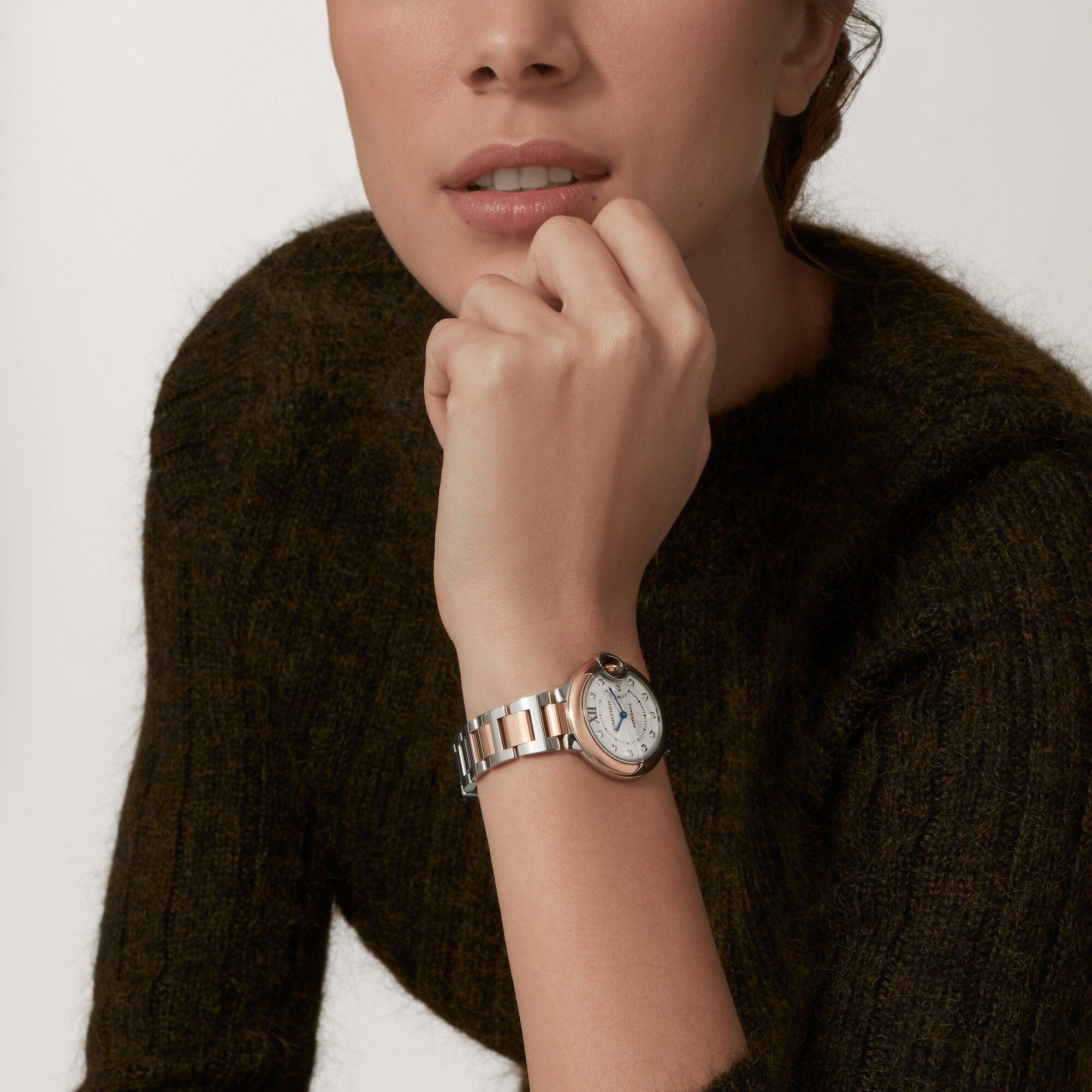 Ballon Bleu de Cartier Watch in Rose Gold with Diamonds, 33mm 3