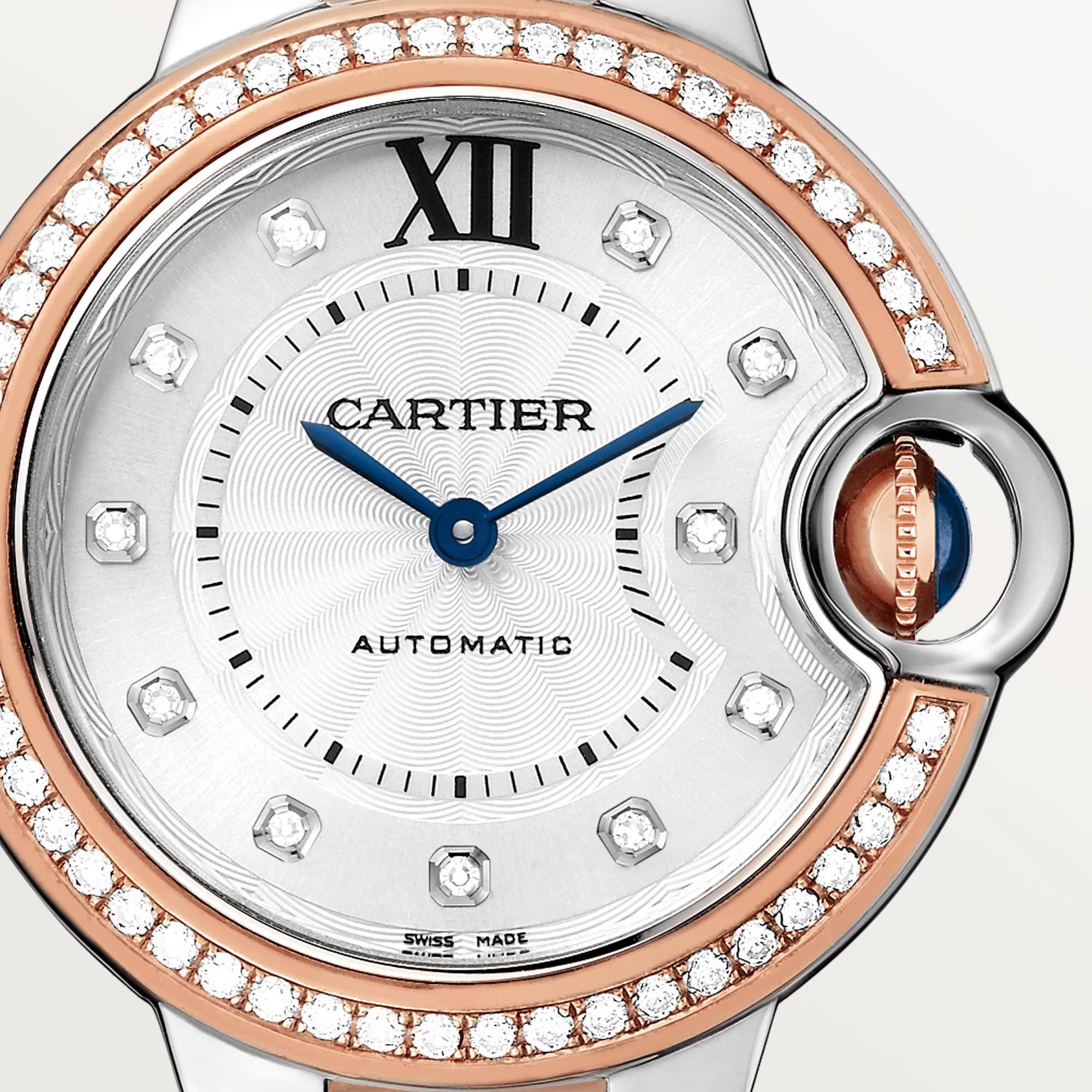 Ballon Bleu de Cartier Watch with Rose Gold and Diamonds, 33mm 3