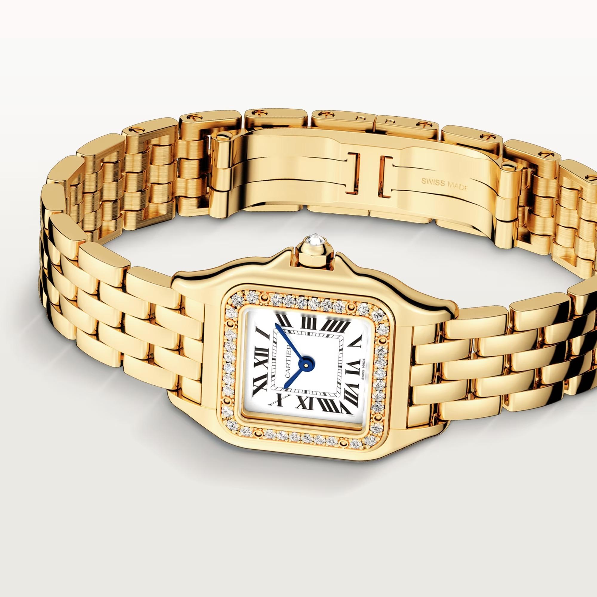 Panthere de Cartier Watch in Yellow Gold with Diamonds, small model 1