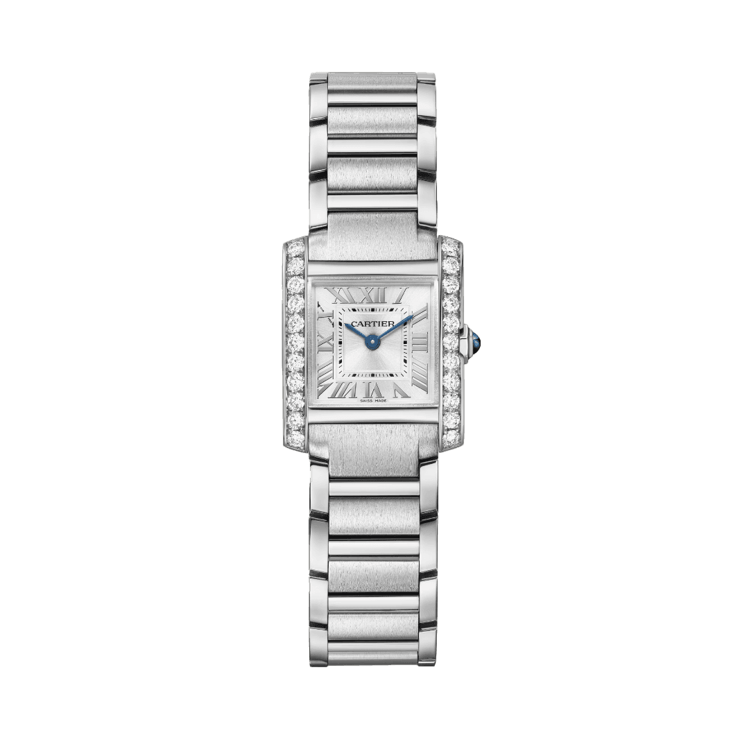 Tank Francaise Watch in Steel with Diamonds, small model