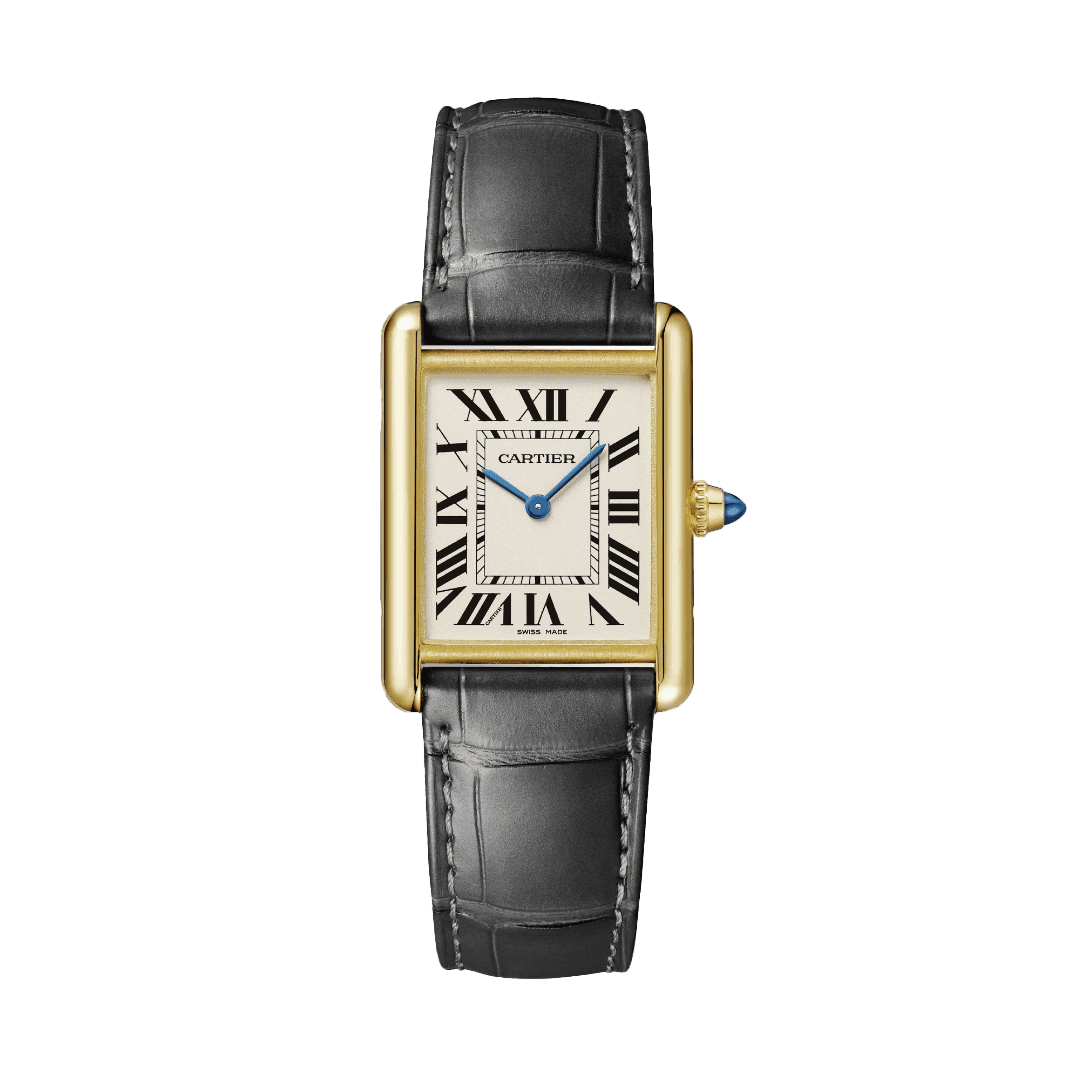 Tank Louis Cartier Watch in Yellow Gold with Alligator Strap, large model