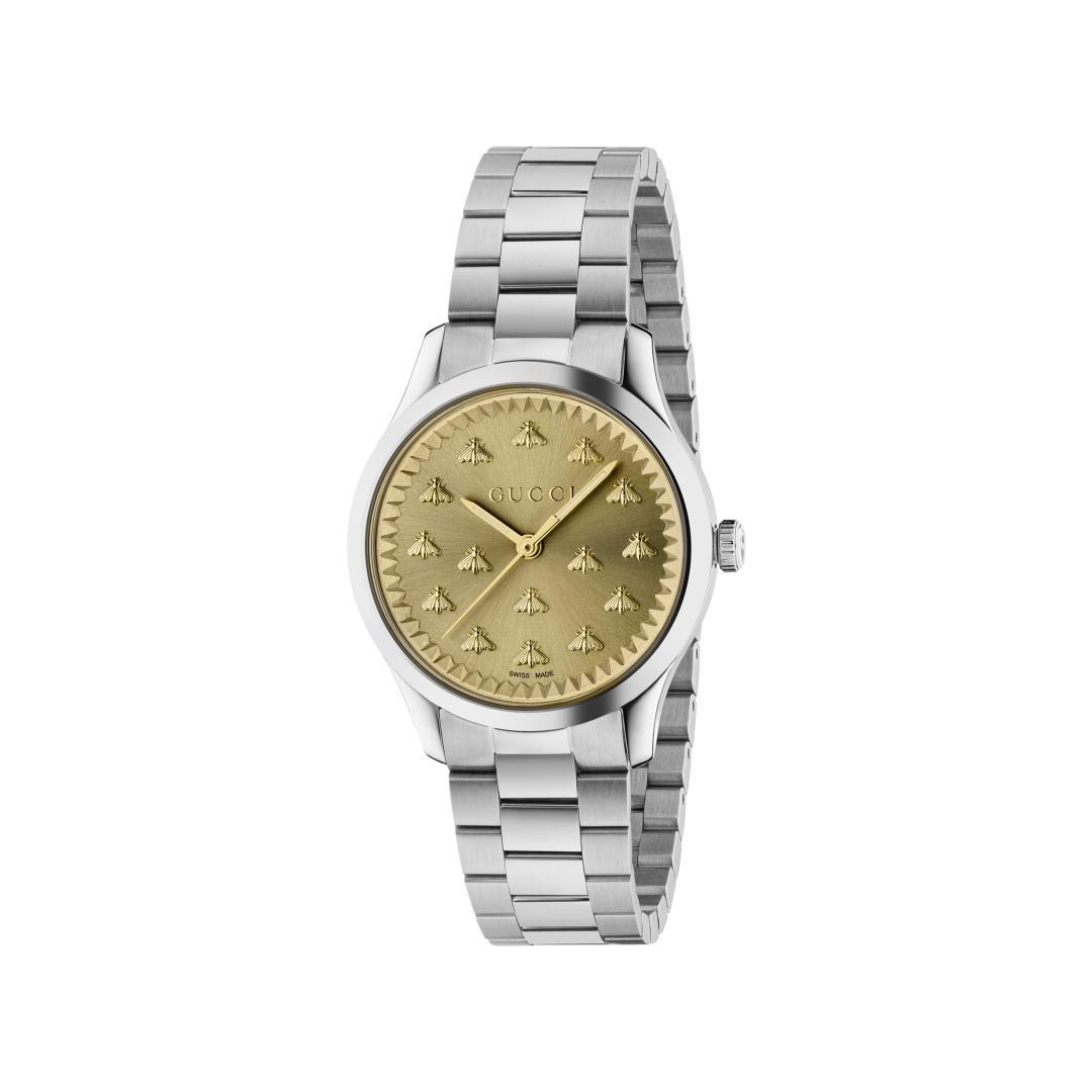 Gucci G-Timeless Yellow Gold Dial with Bee Motif Watch, 32mm
