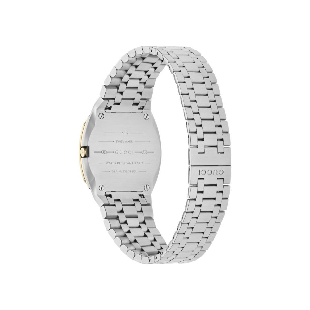 Gucci 25H Polished Brass Steel Dial Watch, 30mm 2