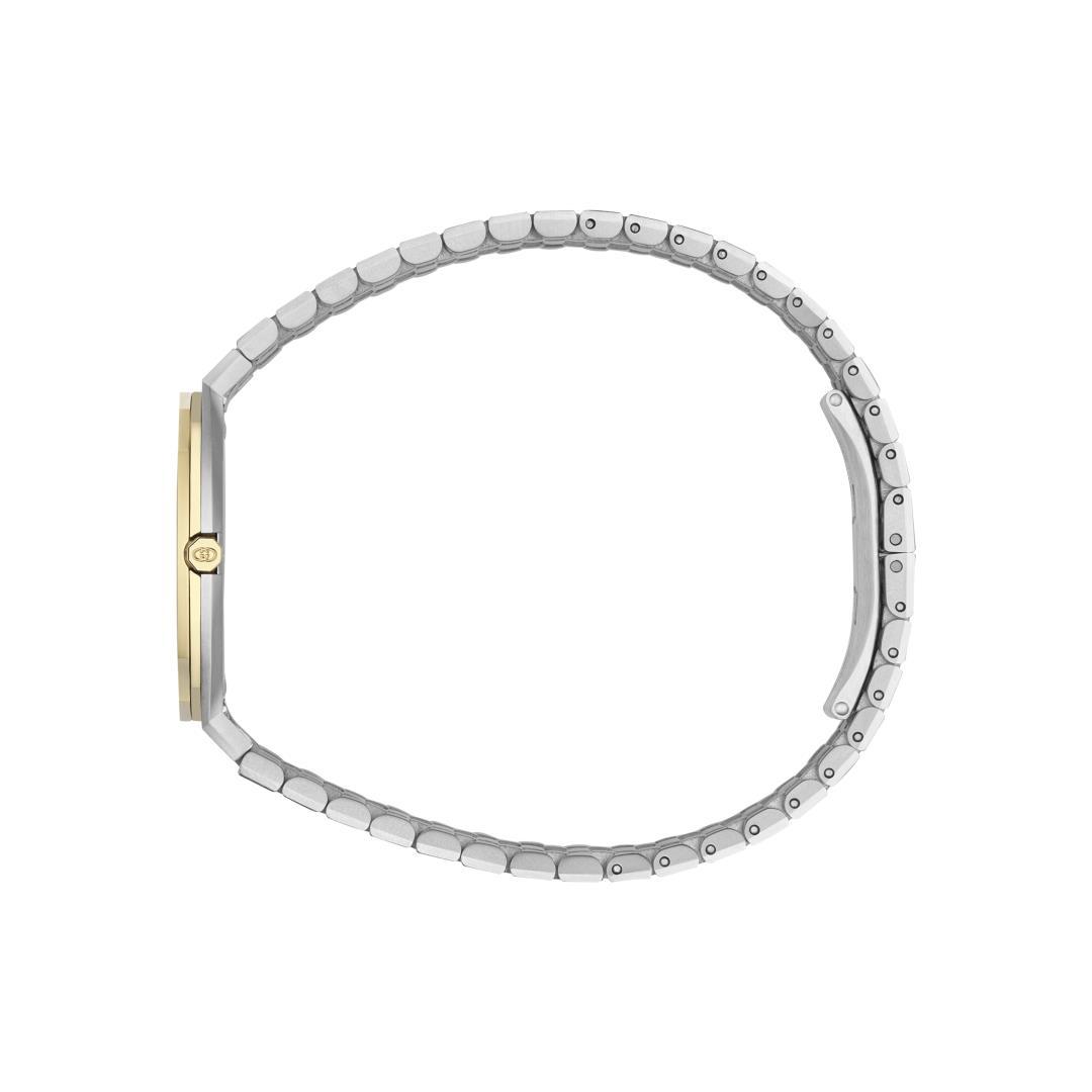 Gucci 25H Polished Brass Steel Dial Watch, 30mm 1