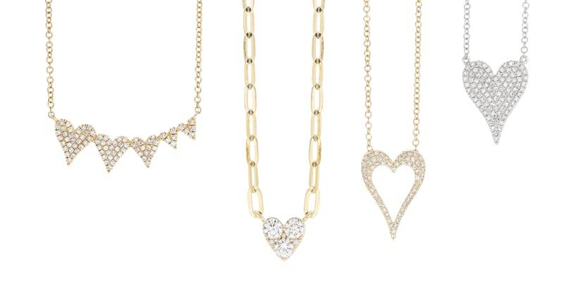 heart necklaces with diamonds at lee michaels