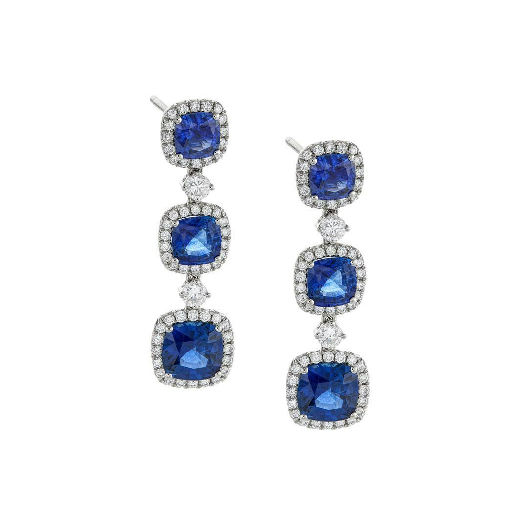 drop sapphire and diamond earrings