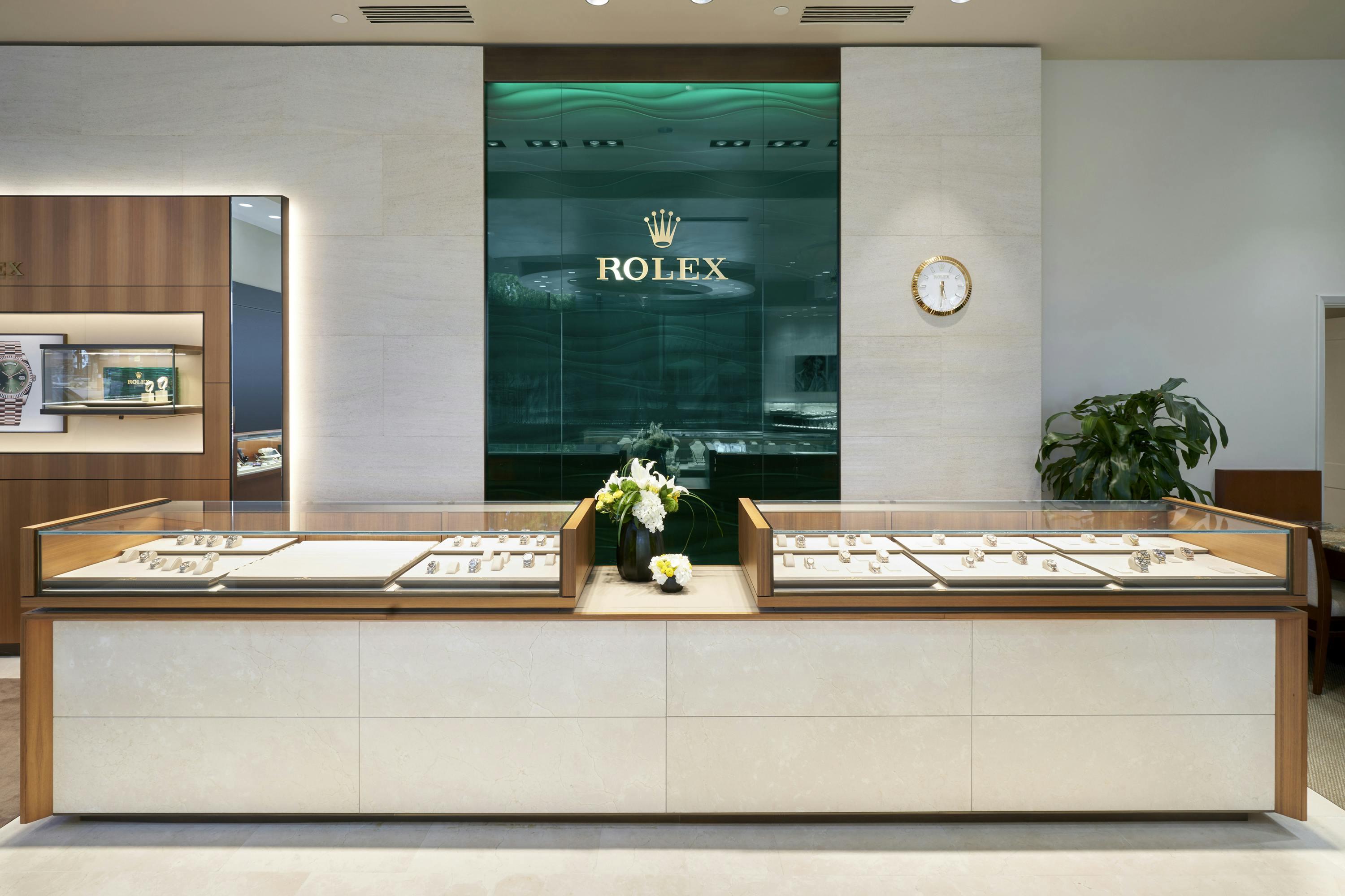 Interior Rolex area of Lee Michaels Fine Jewelry store in ABQ Uptown