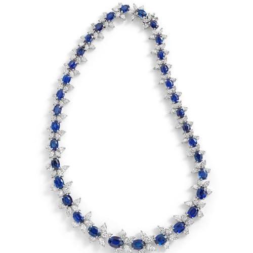 large sapphire and diamond necklace