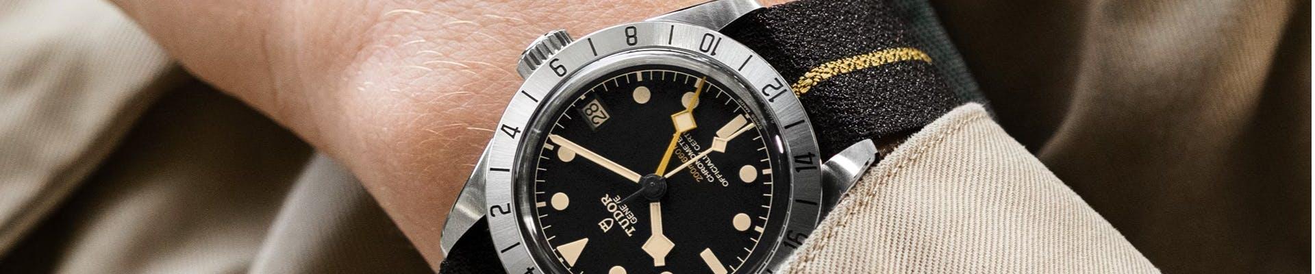 tudor mens black bay pro watch at lee michaels jewelry store