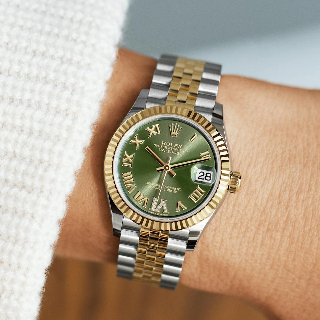 green dial rolex at lee michaels