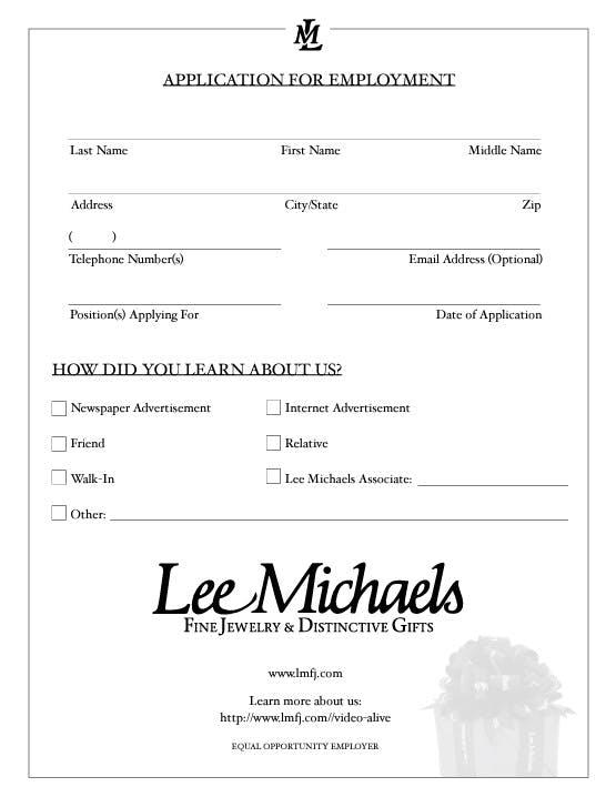 apply to lee michaels online