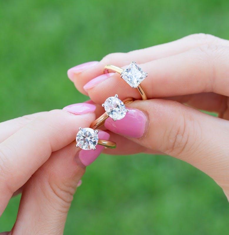 selection of diamond rings