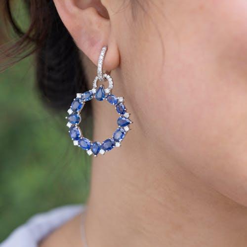 blue sapphire drop earrings