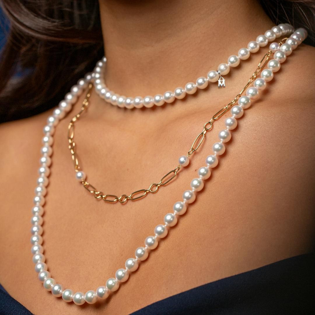 pearl strand necklace by Mikimoto at Lee Michaels Fine Jewelry