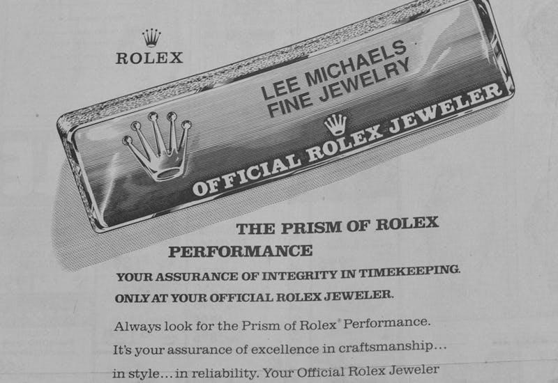 Historic Official Rolex Jeweler ad in the newspaper
