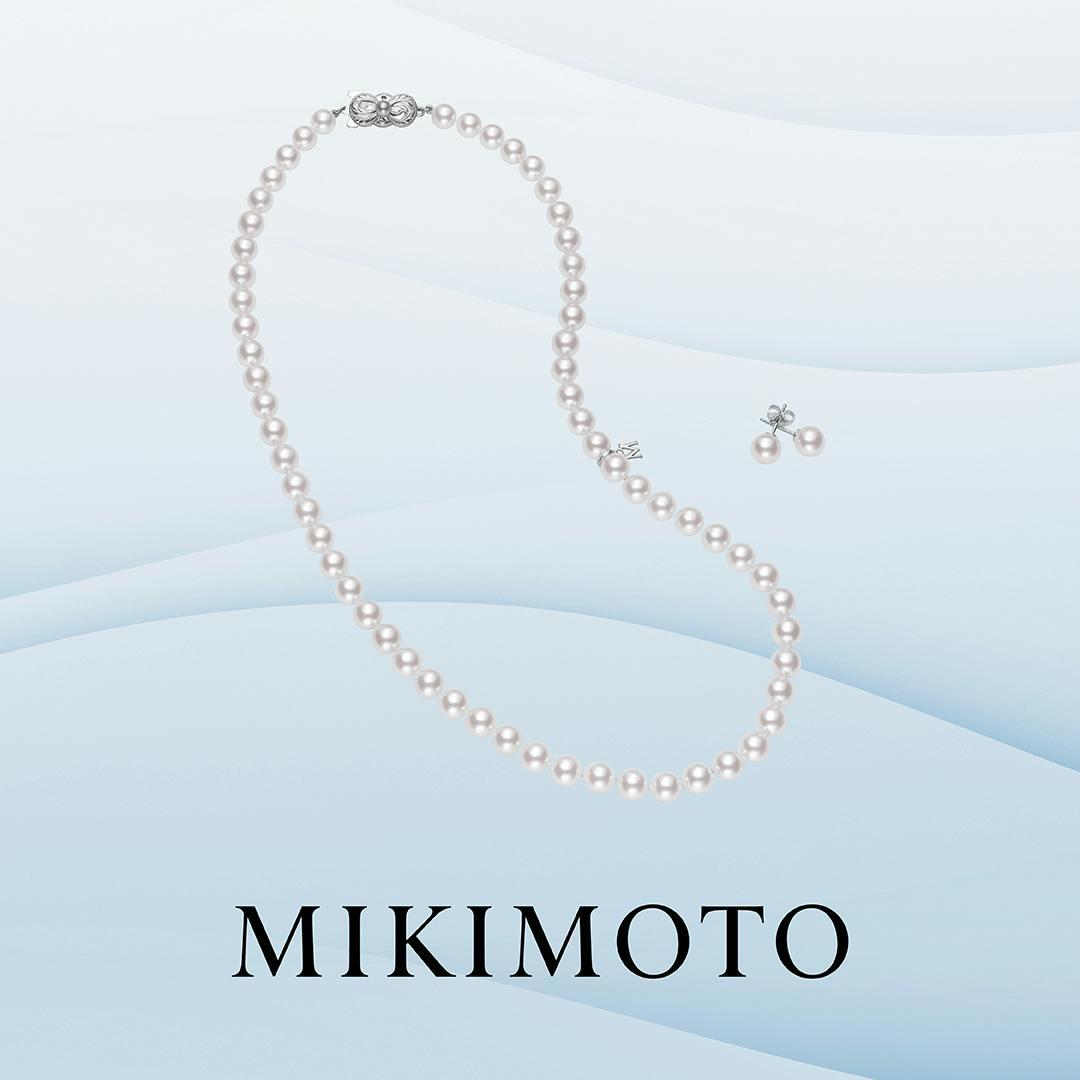 a mikimoto pearl strand and pair of pearl studs