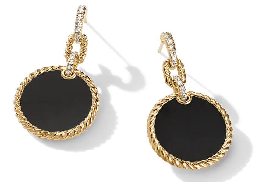 black onyx earrings from david yurman dy elements collection at lee michaels fine jewelry stores