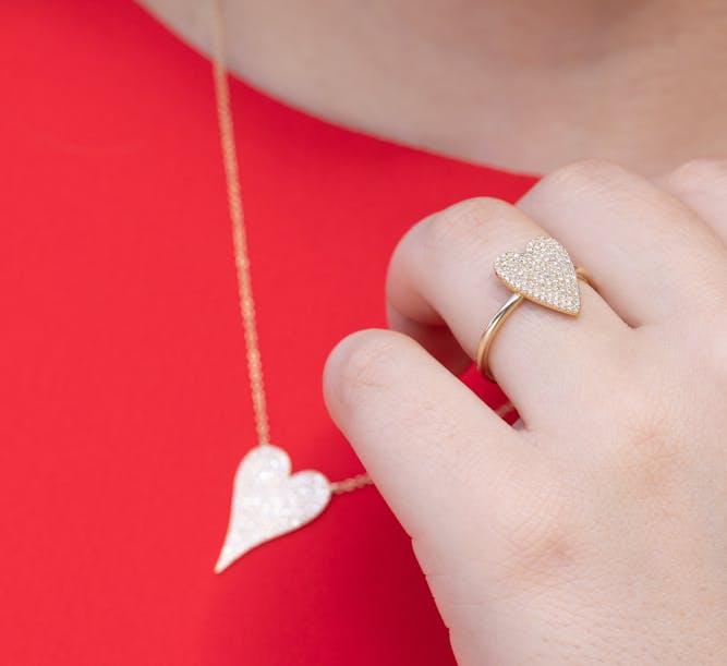 valentines day necklace and ring