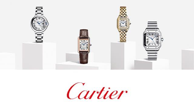 Balloon Bleu de Cartier, Cartier Tank Must, Panthere de Cartier and Santos de Cartier watches at Lee Michaels Fine Jewelry stores