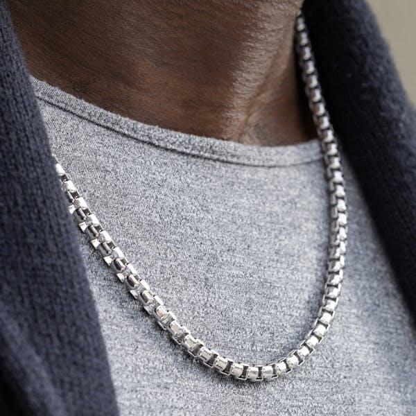 mens box chain necklace