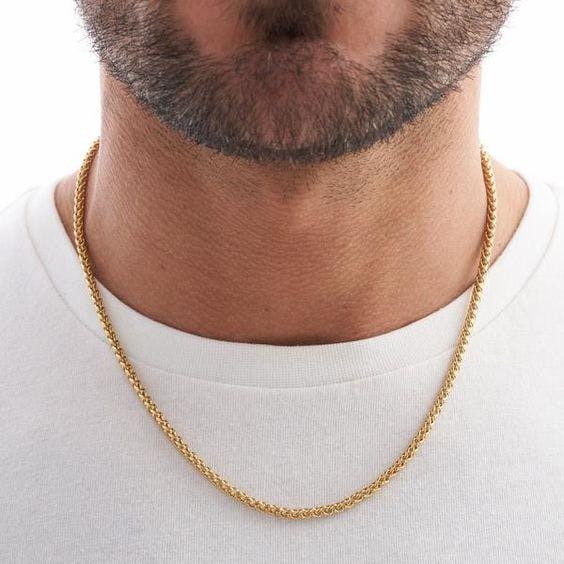 yellow gold mans chain necklace
